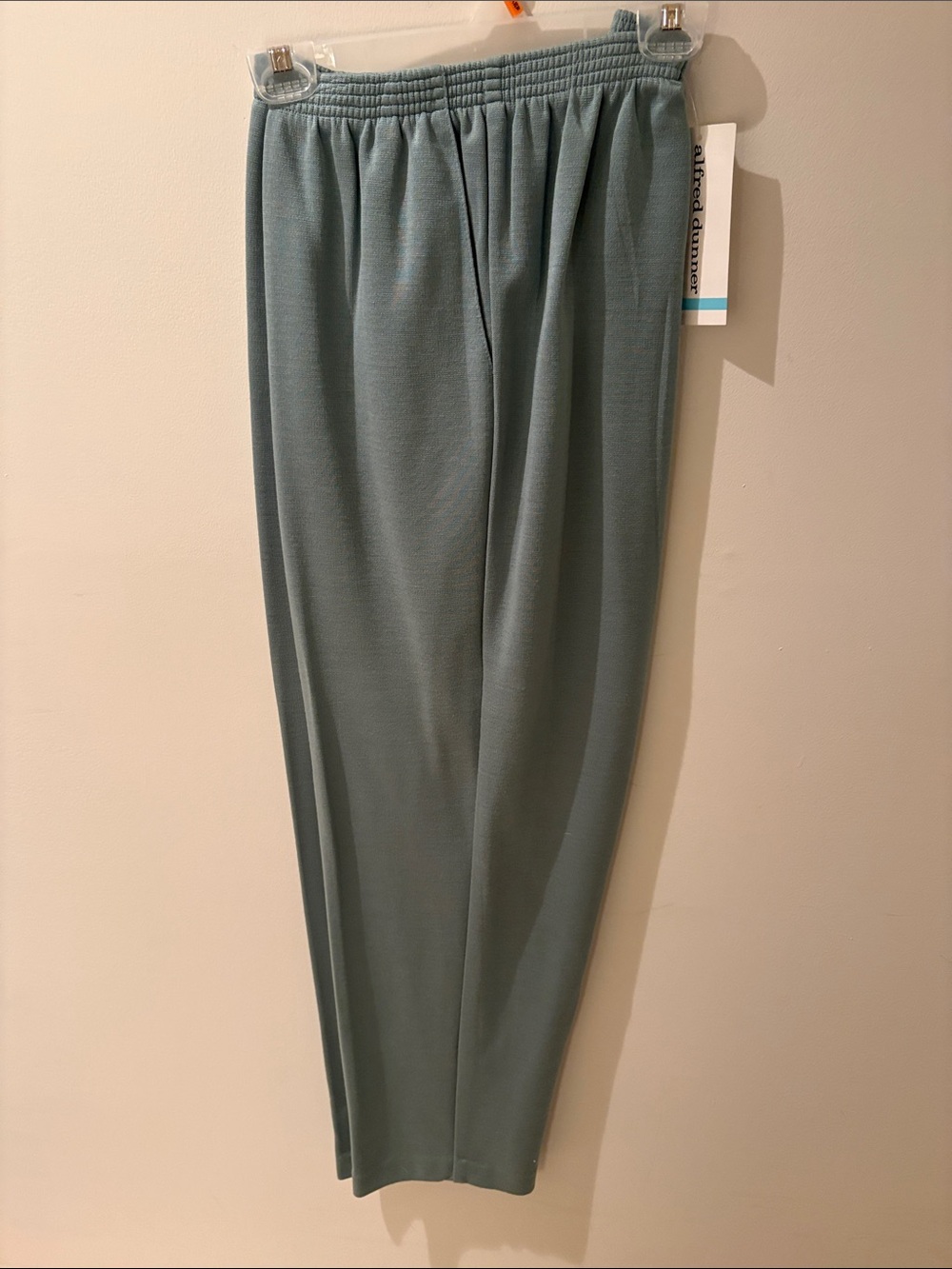Alfred Dunner Women's Sage Green Elastic Waist Knit Pants